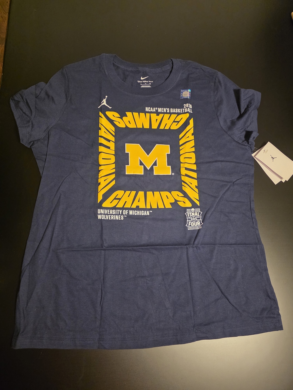 Jordan University of Michigan Navy & Yellow National Champs T-Shirt